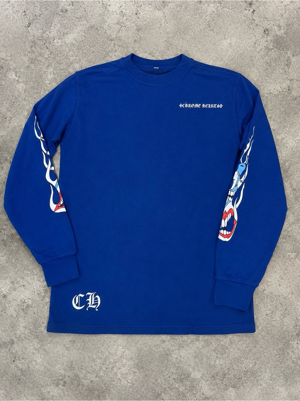 Chrome Hearts Blue Long Sleeve Matty Boy SweatShirt